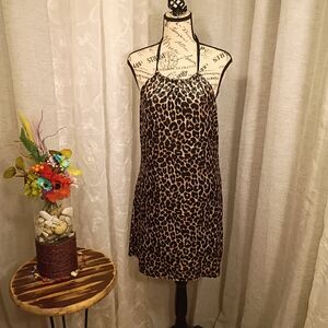 wild fable Leopard Print Halter Dress - Brown & Black